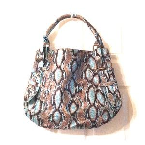 Faux snakeskin eBisu shoulder bag